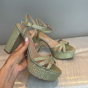 Gold Platform Sandal Heel